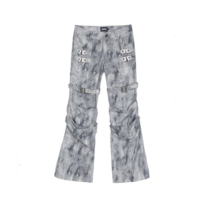 Vintage Distressed Slim Fit Trousers