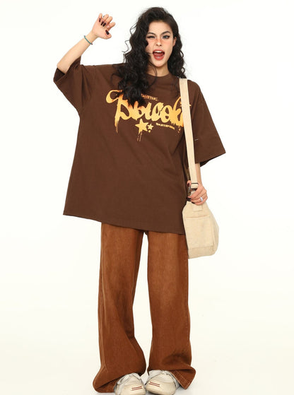 Brown Vintage Couple T-Shirt