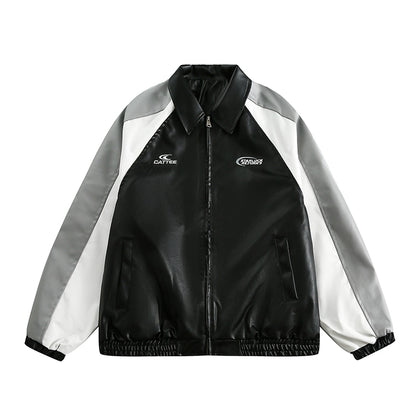 American Retro Motorcycle PU Leather Jacket