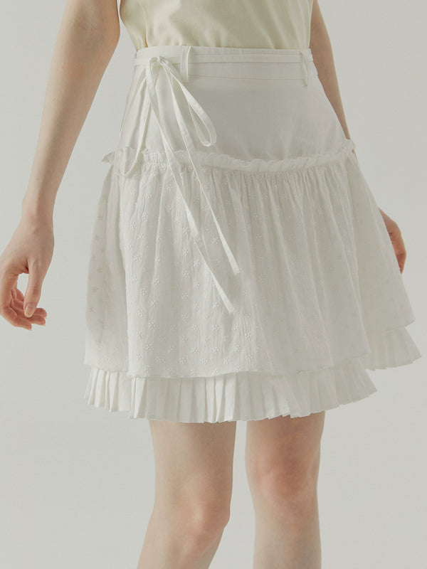 Pleated Double Skirt