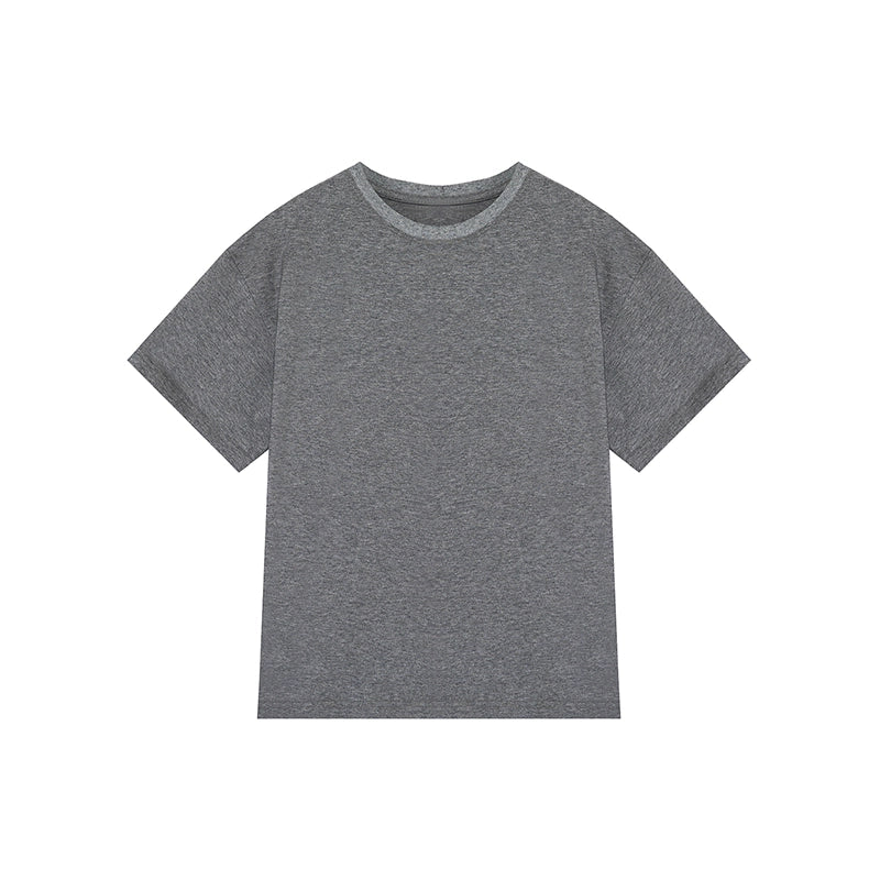 Simple Solid Color Crewneck T-shirt