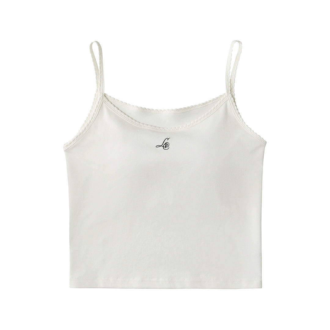Grey Camisole French Embroidery Top