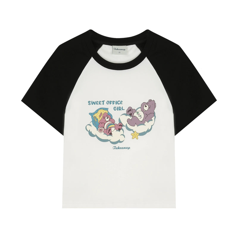 Raglan T-Shirt mit kurzen Ärmeln