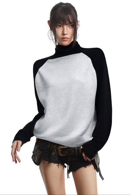 Black Light Raglan Knitted Top