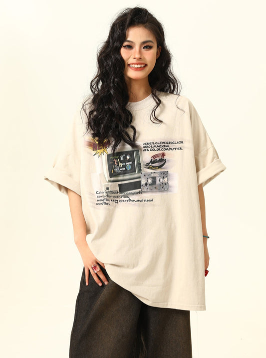 Retro TV Printed Short Sleeve T-Shirt