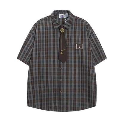 Retro Hong Kong Style Plaid Shirt