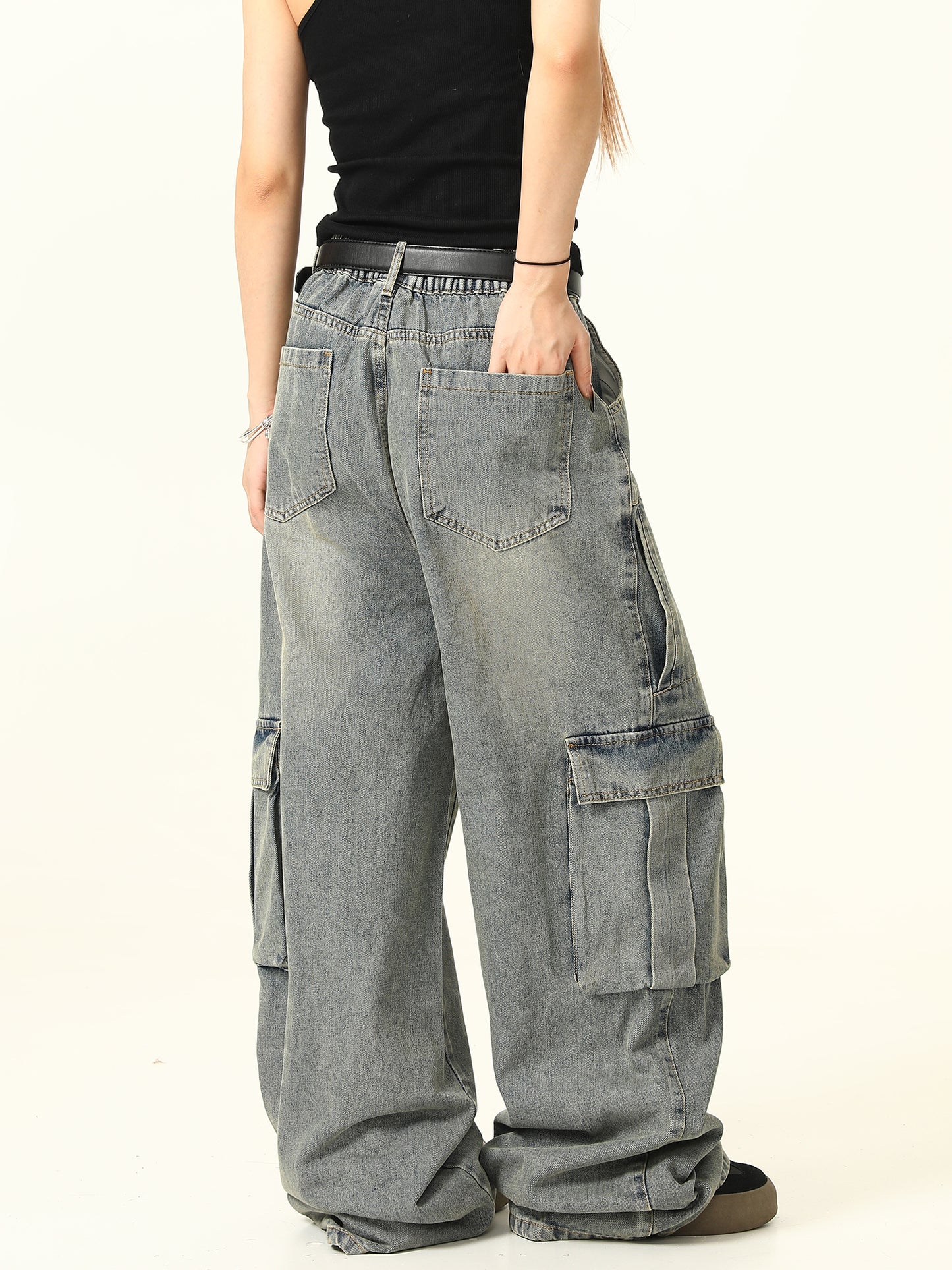 Vintage Weite Jeans mit weitem Bein