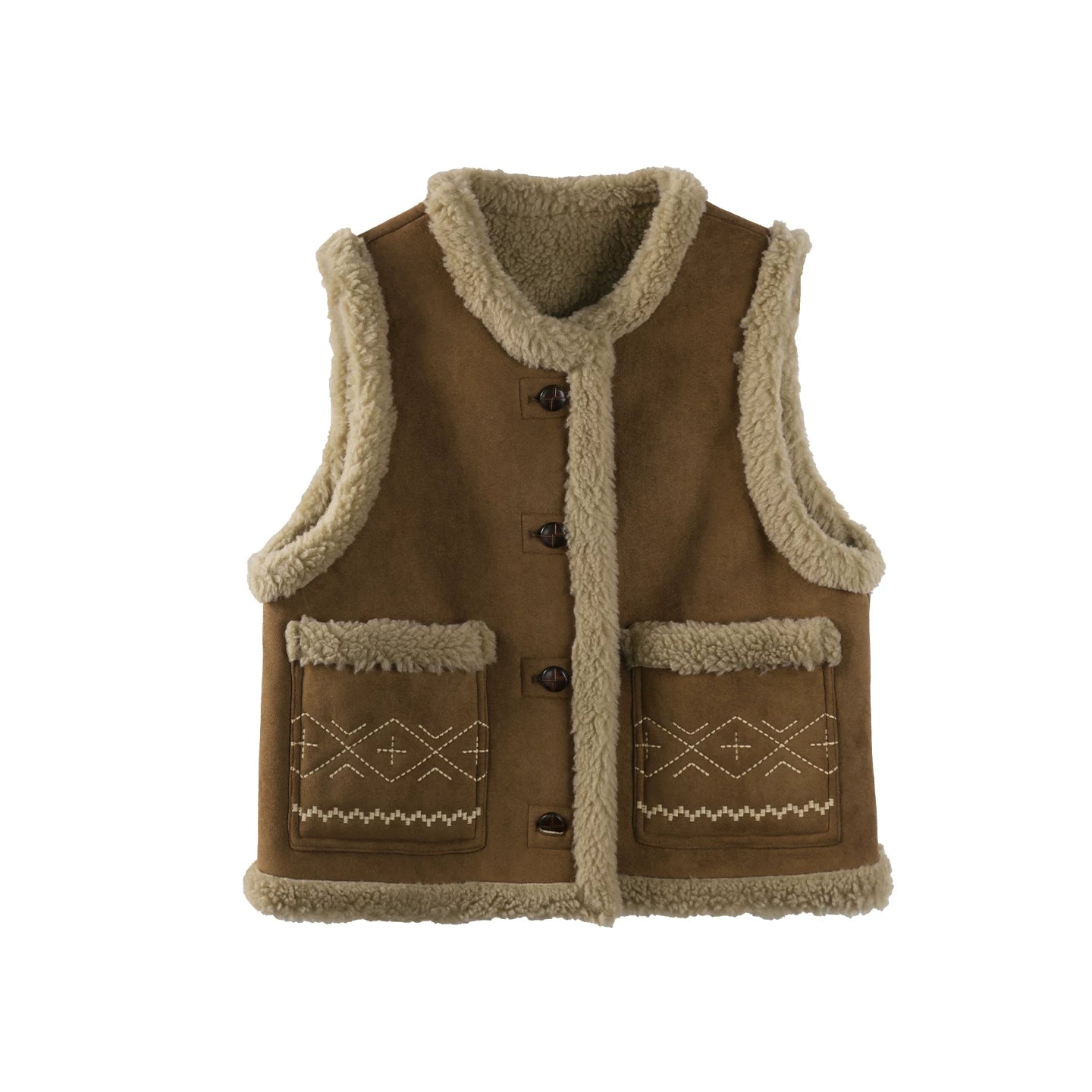 Retro Suede Embroidered Wool Jacket