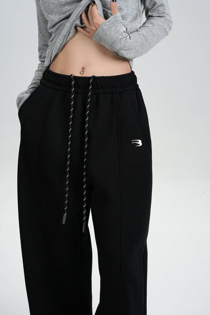 Fleece Thickened Wide-Leg Sweatpants