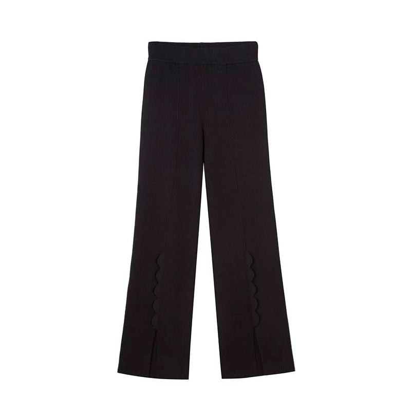 High waist straight pants