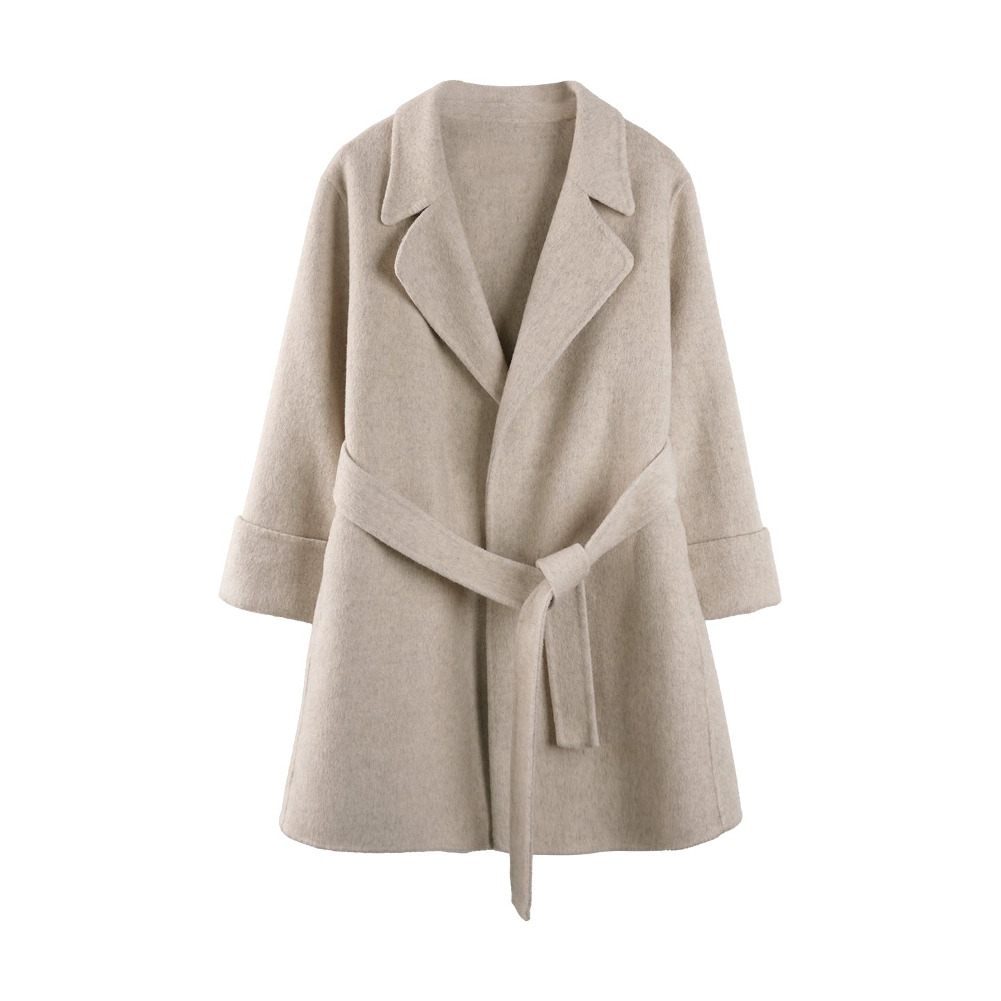 Glutinous White Wool Coat