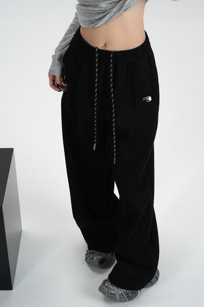 Fleece Thickened Wide-Leg Sweatpants