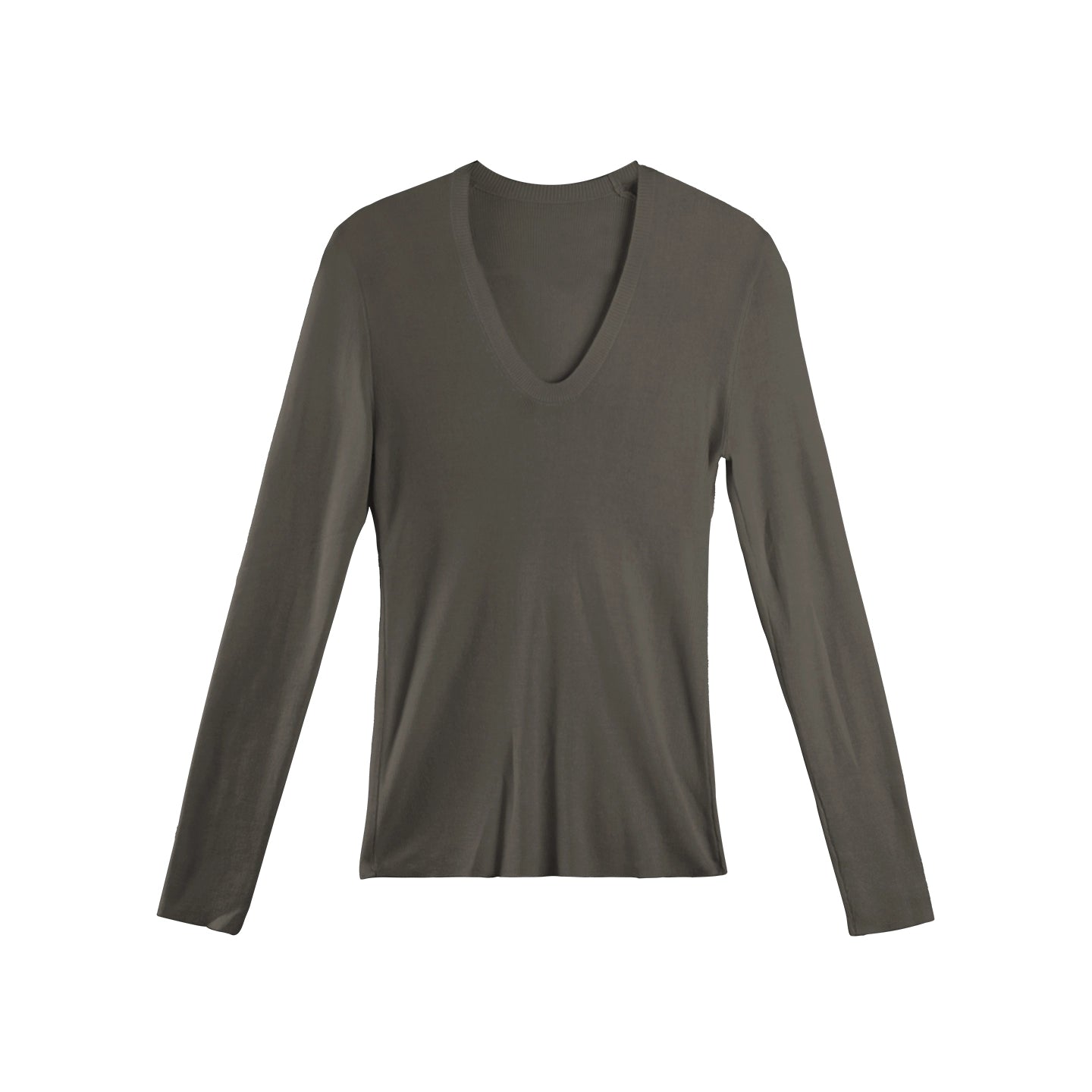 U-Neck Long-Sleeved Knit Top