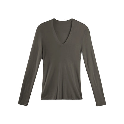 U-Neck Long-Sleeved Knit Top