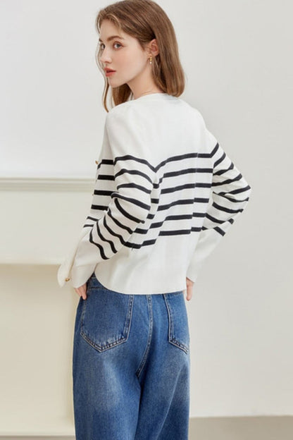 Striped Wool Cardigan Set