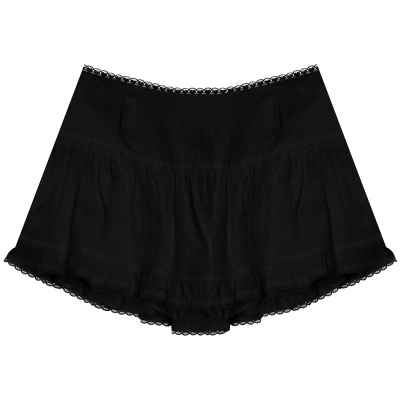 Lace Edge Retro Short Skirt