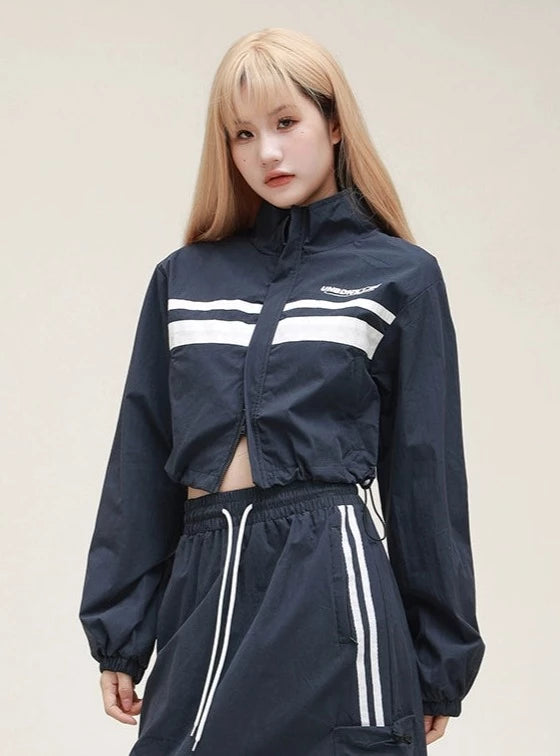 American retro striped casual sports set