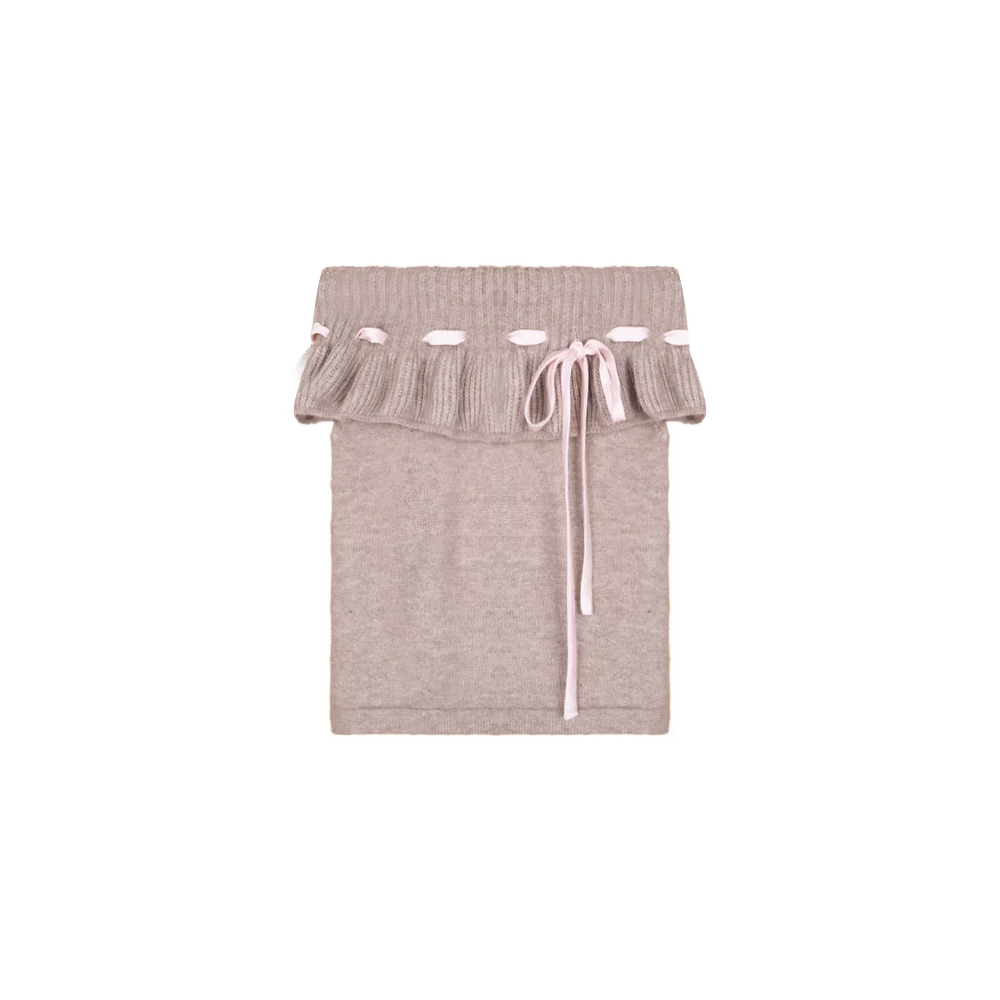 Off-Shoulder Ruffle Knit Top Set-Up