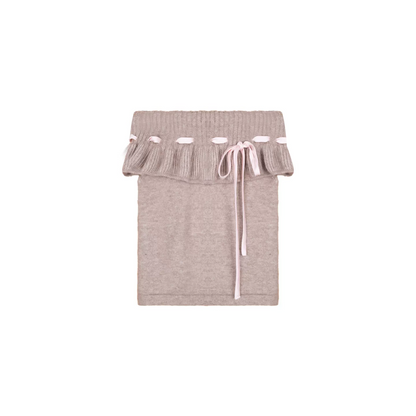 Off-Shoulder Ruffle Knit Top Set-Up
