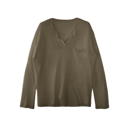 Blusa de punto de lino de bambú