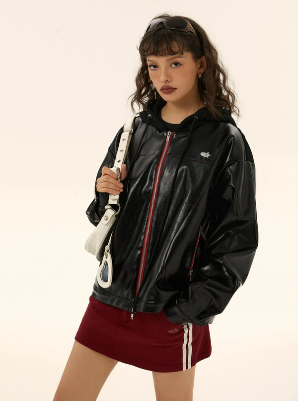 American retro leather jacket