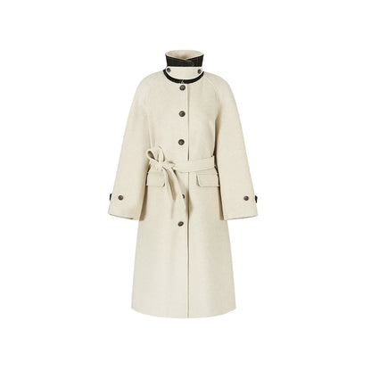 Patterned Patchwork Woolen Coat