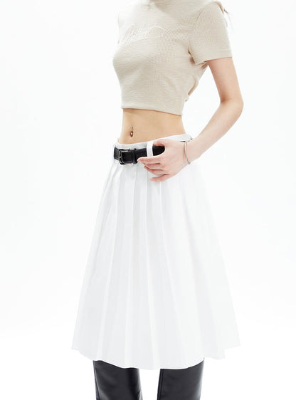 American Pleated A-line Half Skirt