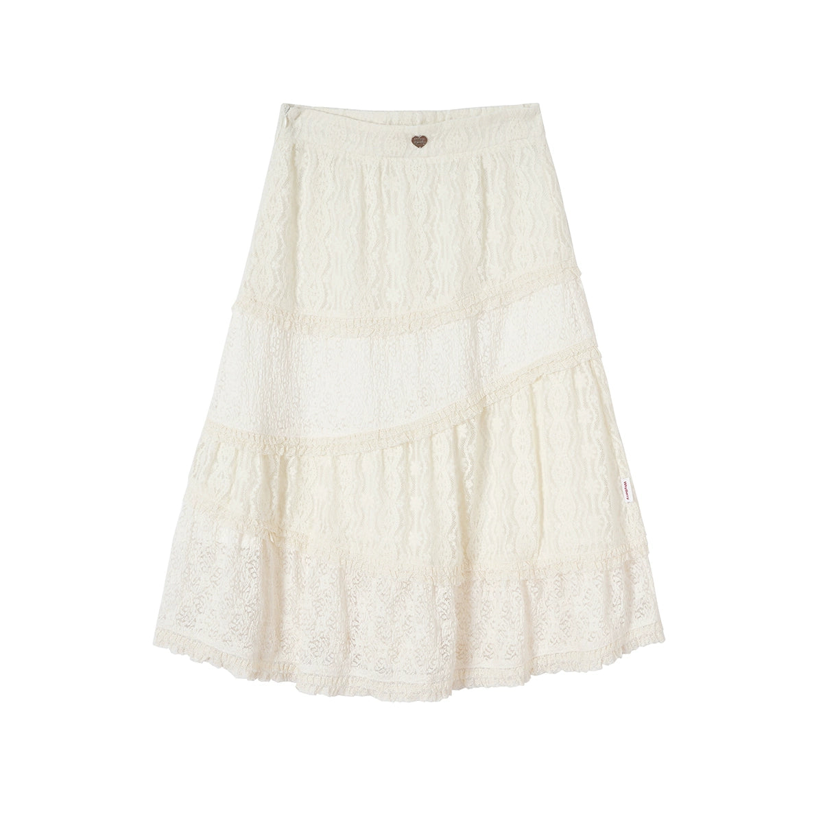 Double Lace Cake White A-line Skirt
