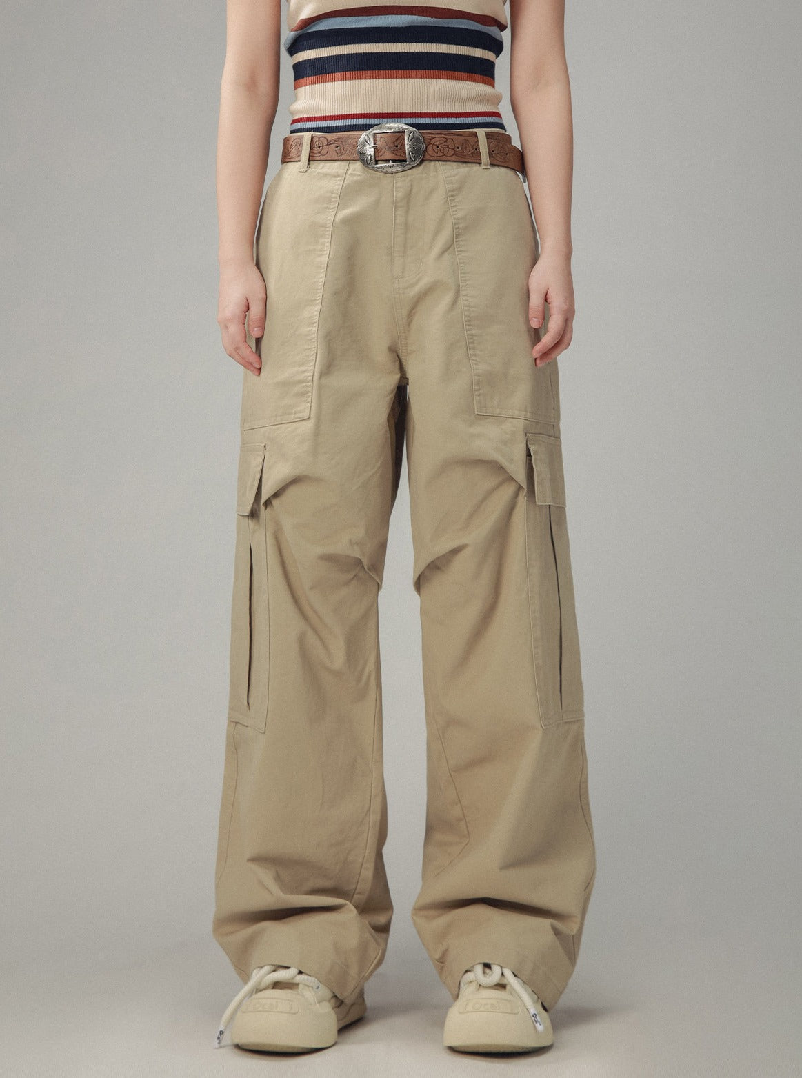 Vintage Khaki Cargo-Hose