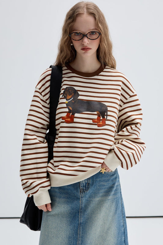 Retro Stripe Print Sweatshirt