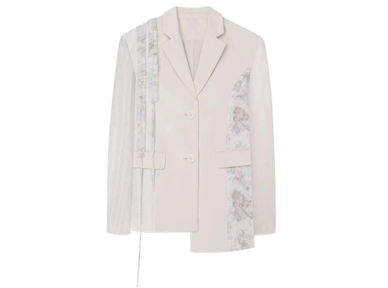 Patchwork silhouette irregular blazer jacket