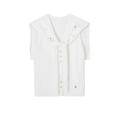 Summer Navy Shawl Vest