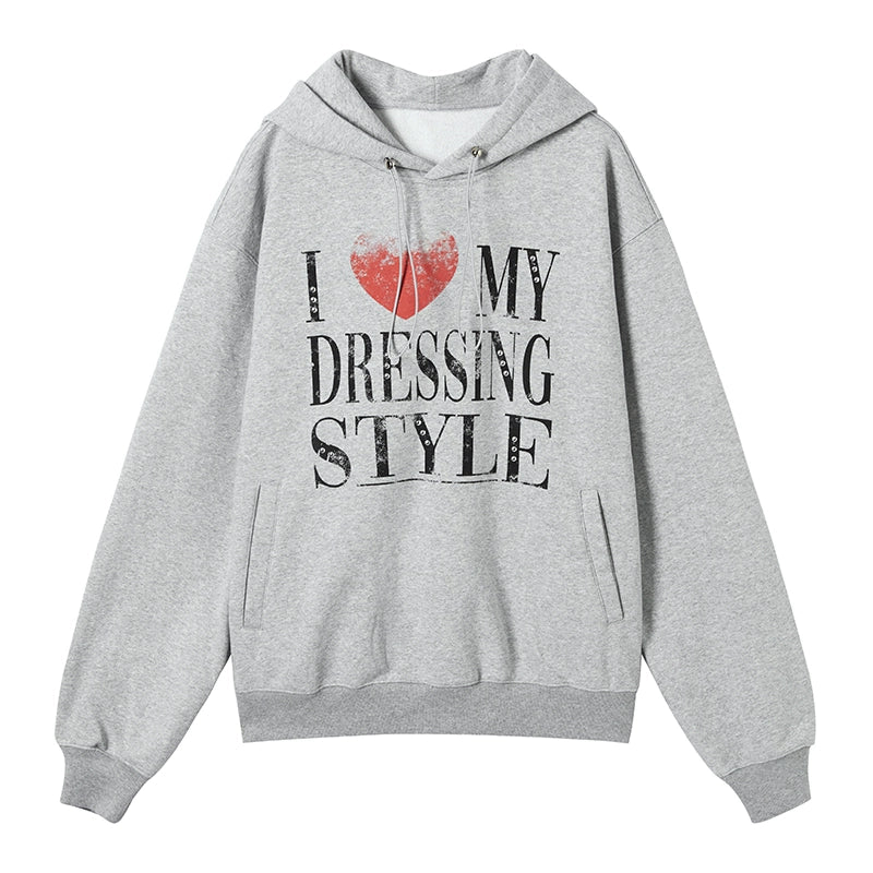 Diamond-Embellished Hooded Sweater