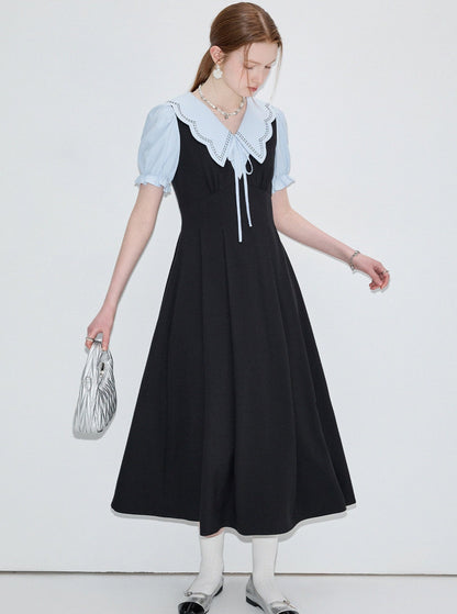 Two-Piece Color-Block Long Dress