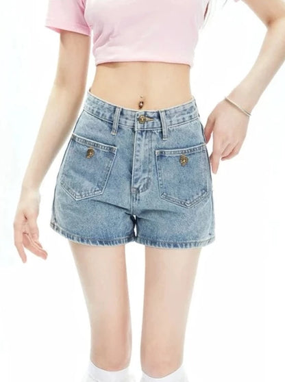 denim super shorts pants