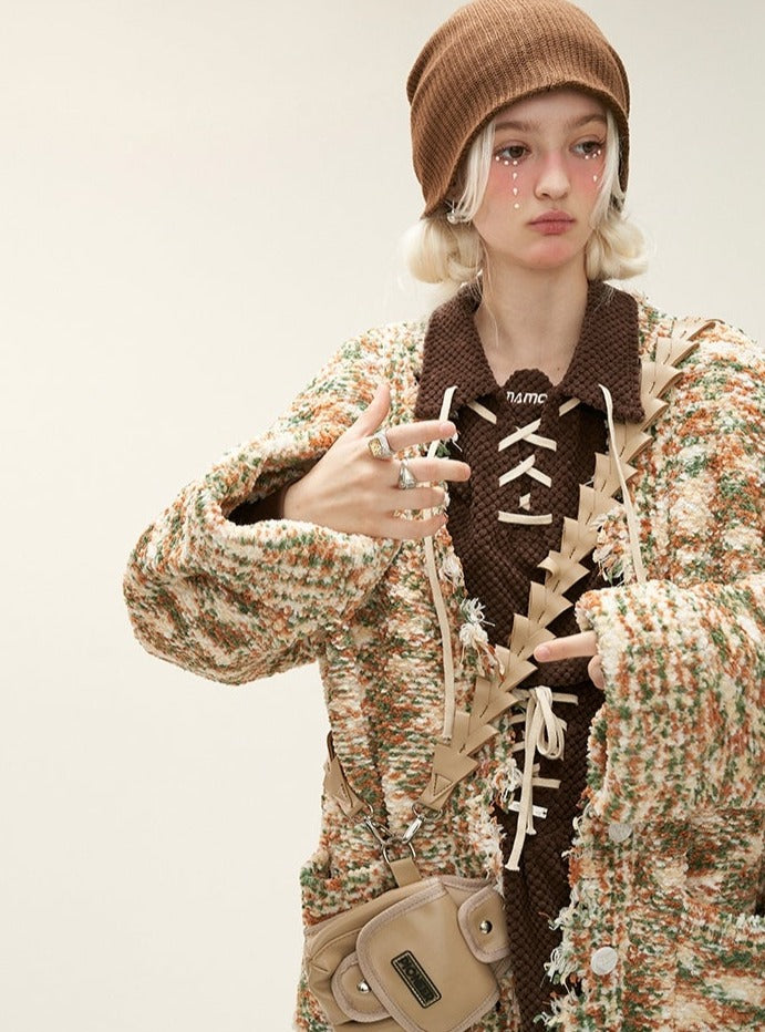 Long sweater knitted jacket