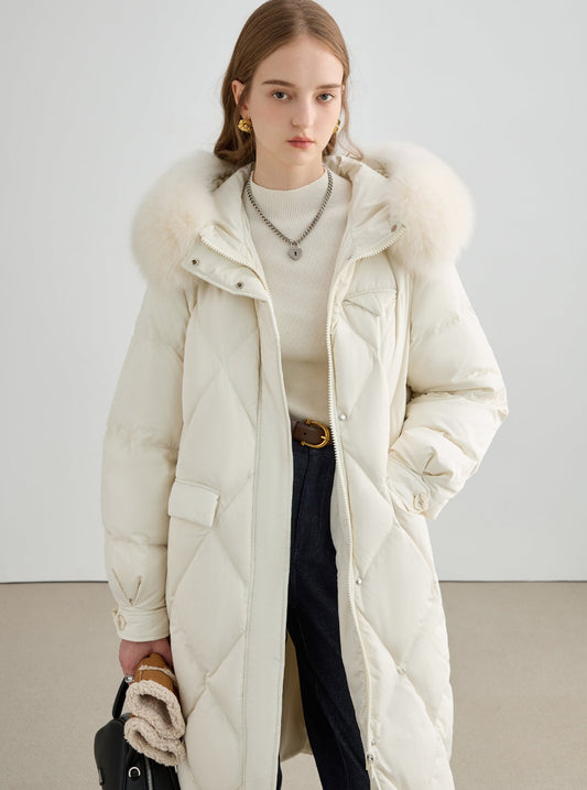 Fur Collar Duck Down Hooded Jacket