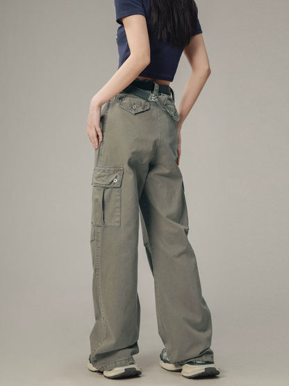 Gray Vintage Design Cargo Pants