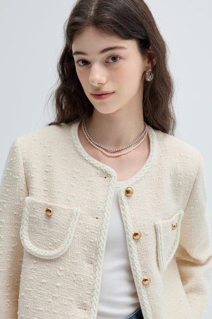 High-End Wool Cropped Jacket