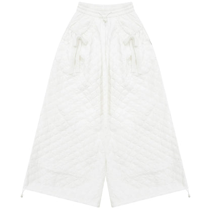 American Style White Bow Cotton Pants