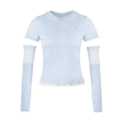 Nap Lace Stitched Short Sleeve T-Shirt Set