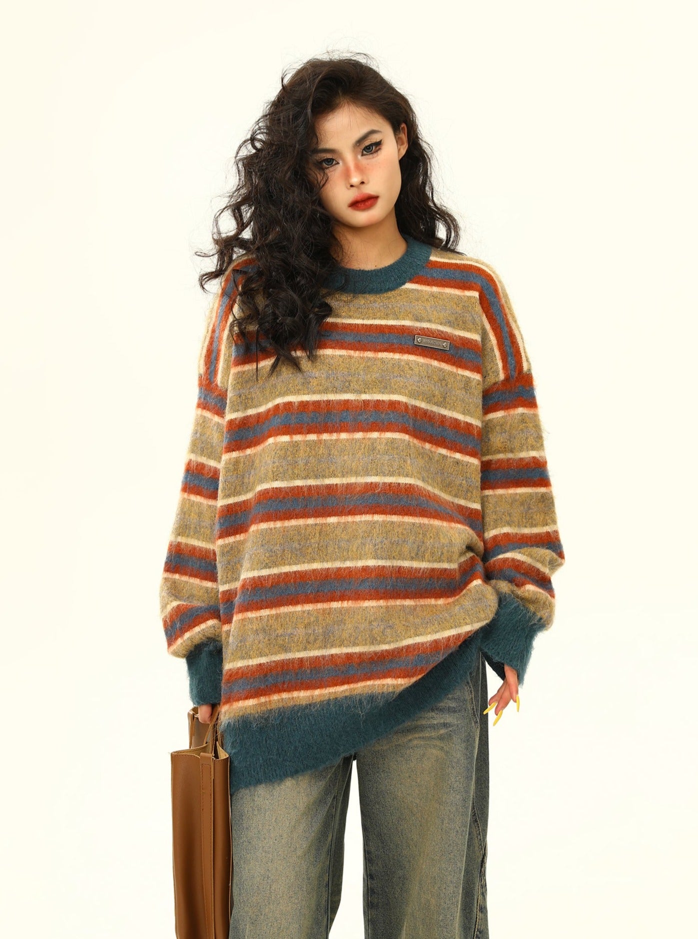 American retro striped sweater