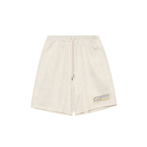 Imitation Suede Vest Short Sleeve Suit Set-Up