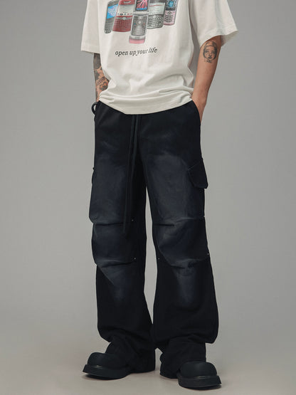 High Street Dirty Distressed Paratrooper Pants