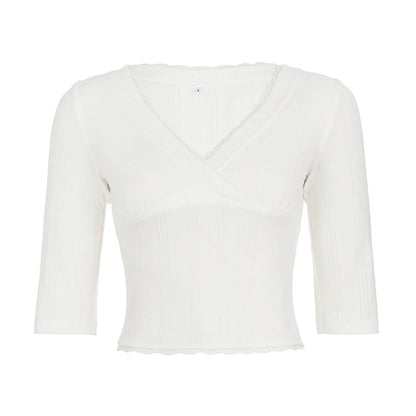 White Lace Jacquard Blouse