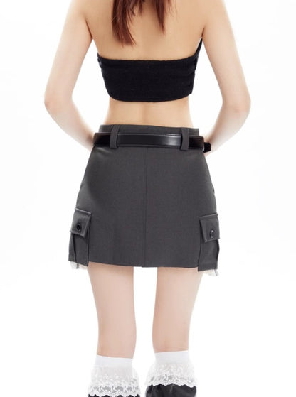 Slim A-line  Short Skirt