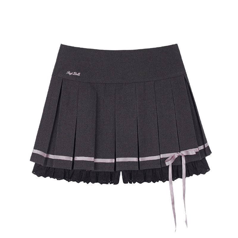 BOW SAILOR COLLAR SHORT SKIRT SET-UP