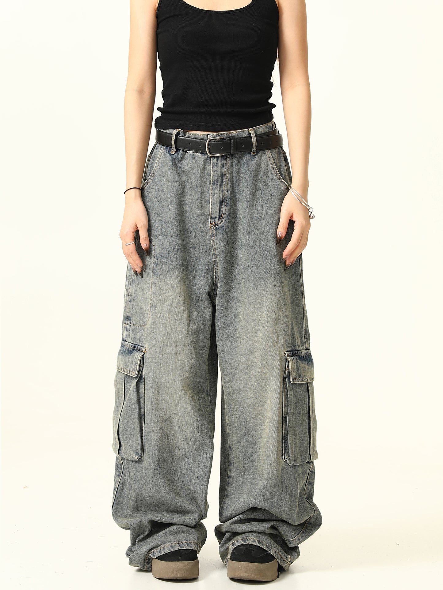 Vintage Weite Jeans mit weitem Bein