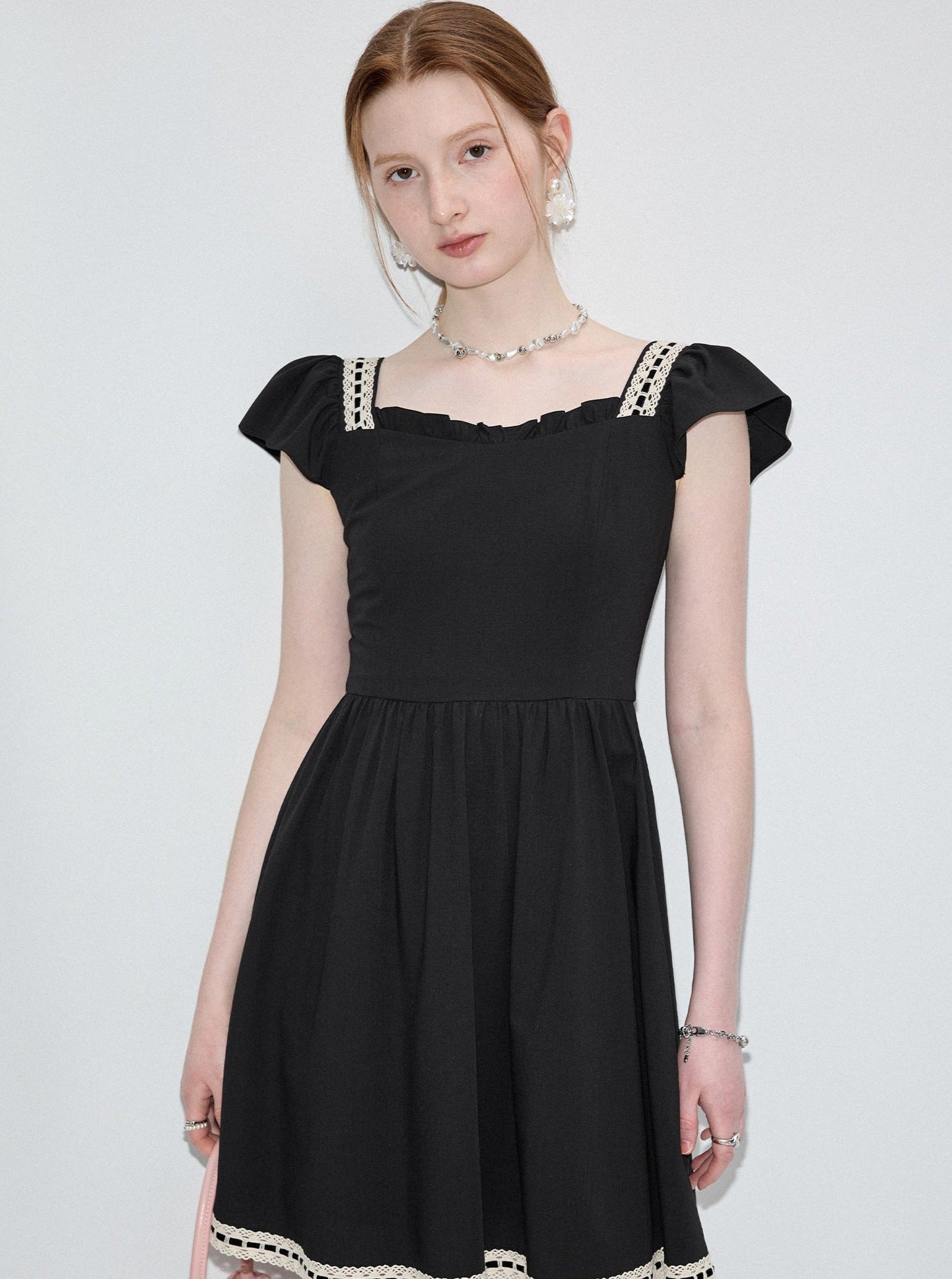 Cinched Waist Black Dress