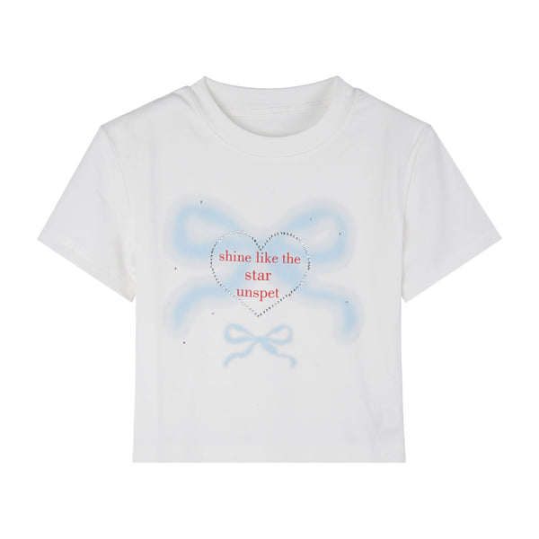 Retro Bow Print Crop Top